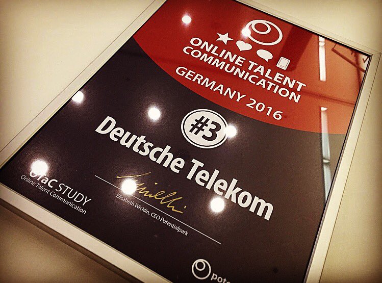 TelekomKarriere's tweet photo. Last but not least... Platz 3 im Gesamtranking für die #Telekom 🎉 #telekomwall #karriere #OTaC2016 https://t.co/kNaKt4Otpd