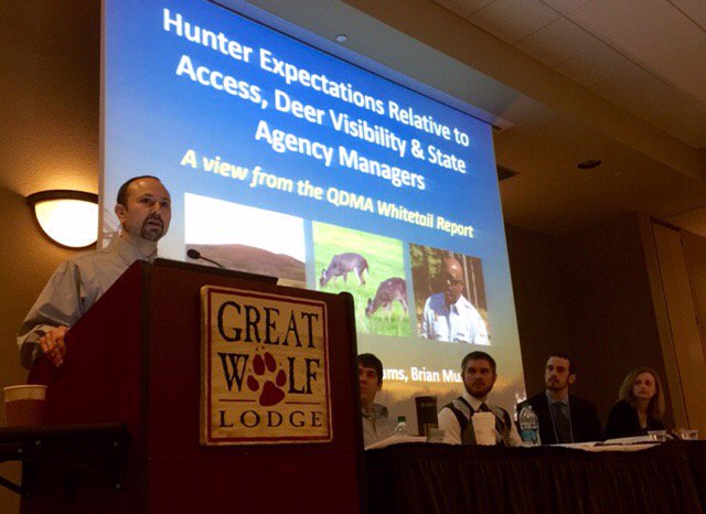 deerassociation's tweet photo. Our own Matt Ross now speaking to #SEDSG conference, sharing new info from our 2016 #WhitetailReport. https://t.co/mDgOtSu5oK