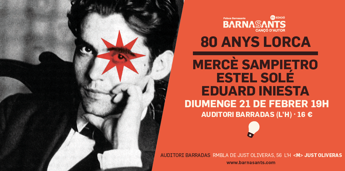 barnasants's tweet photo. #80anysdeLorca AQUEST DIUMENGE 19H a @elbarradas @eduardiniesta @estelsole i #mercèsampietro https://t.co/ZlRDc29i9E https://t.co/DAa3COE4j3