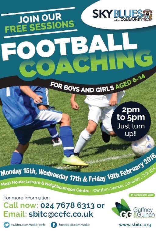 SBitC_CCFC's tweet image. @JohnsonReda will be attending our engagement week at Moathouse Leisure Centre tomorrow for children aged 6-14 yrs