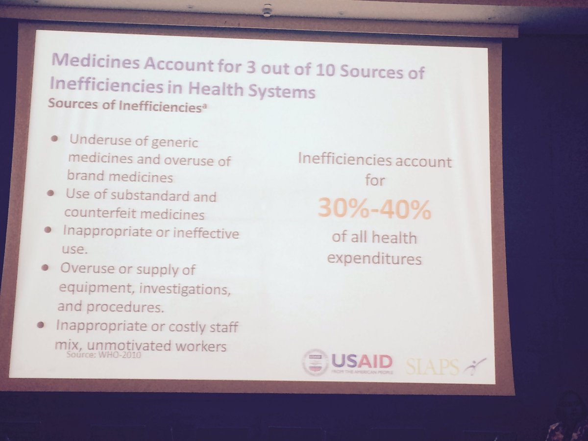 holtzjm's tweet photo. "Medicines create up to 40% of inefficiency in health systems"- K Eghan. #access2care #nhisafrica16 #hfg #siaps https://t.co/iQe8WUKPsp