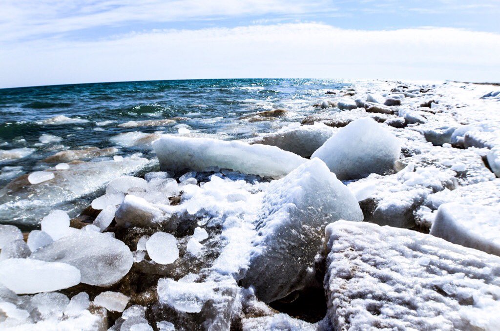 ellsworthjc's tweet photo. One shot on Lake Huron in Harrisville, Michigan! #iceicebaby https://t.co/7yjh0qKXZV