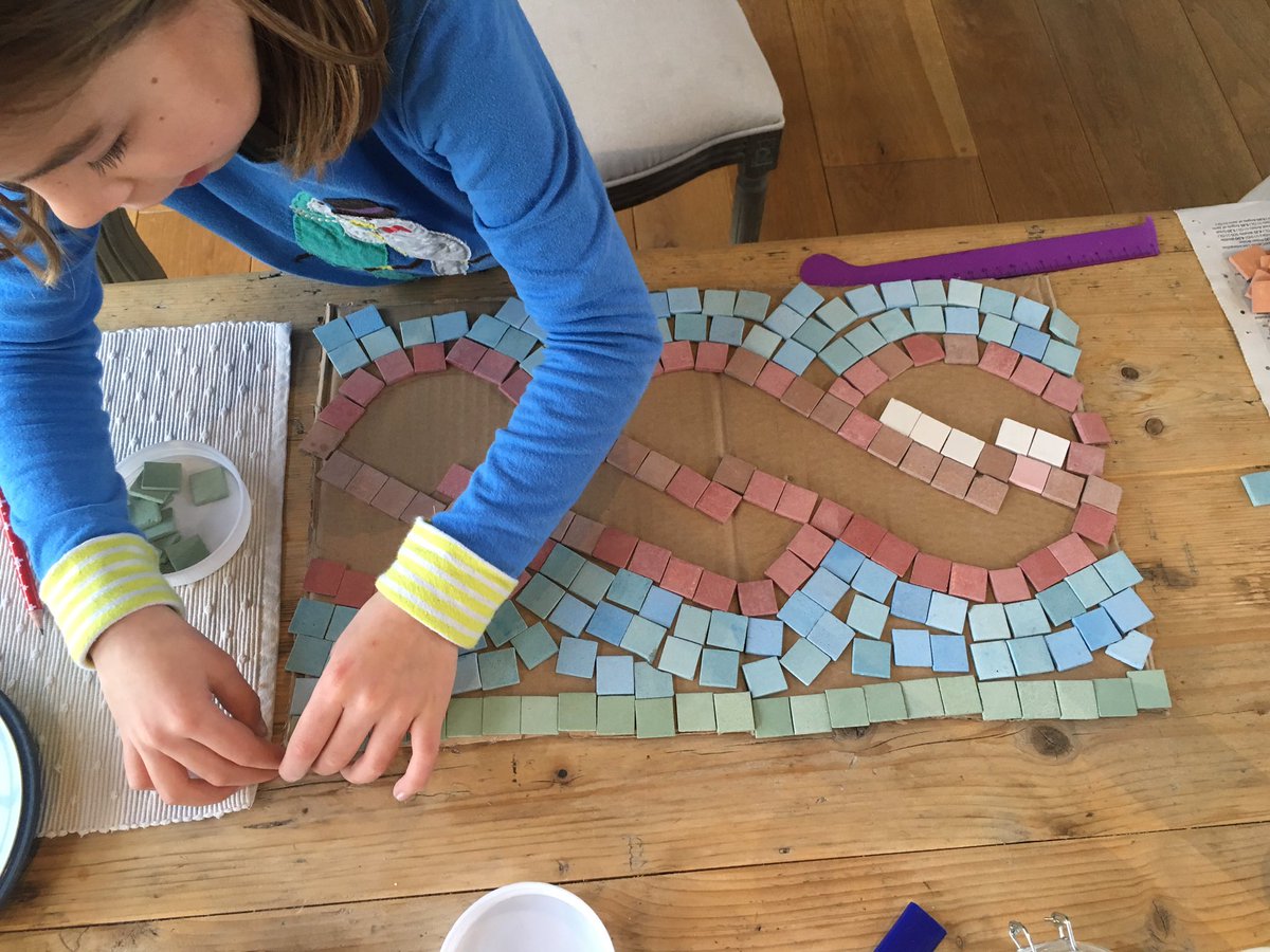 Inspired by trip to @CoriniumMuseum & @NTChedworth visits today #halftermproject #mosaics