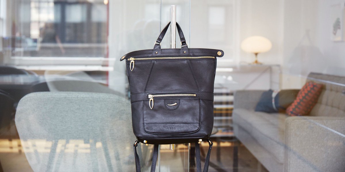 Back to a classic today: The Security Backpack.
The corners snap together for extra security &amp; a convertible shape!