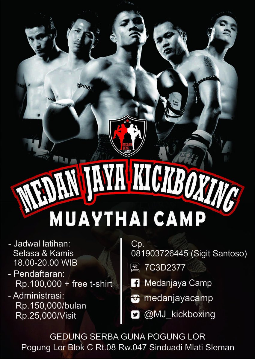 MJ_Kickboxing's tweet photo. Jadwal Latihan MedanJaya Camp 👊👊👊👊👊 https://t.co/fUyLPgCaqi
