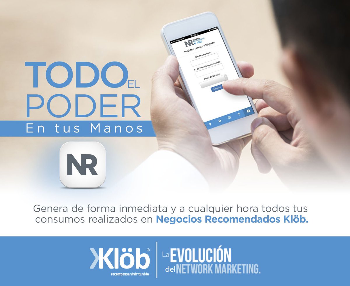 Klobint's tweet photo. Descarga la actualización de nuestra App "NR by Klöb" y  reporta todos tus consumos en NRs. https://t.co/ISEpQr2kRM https://t.co/3ic3t66Exr