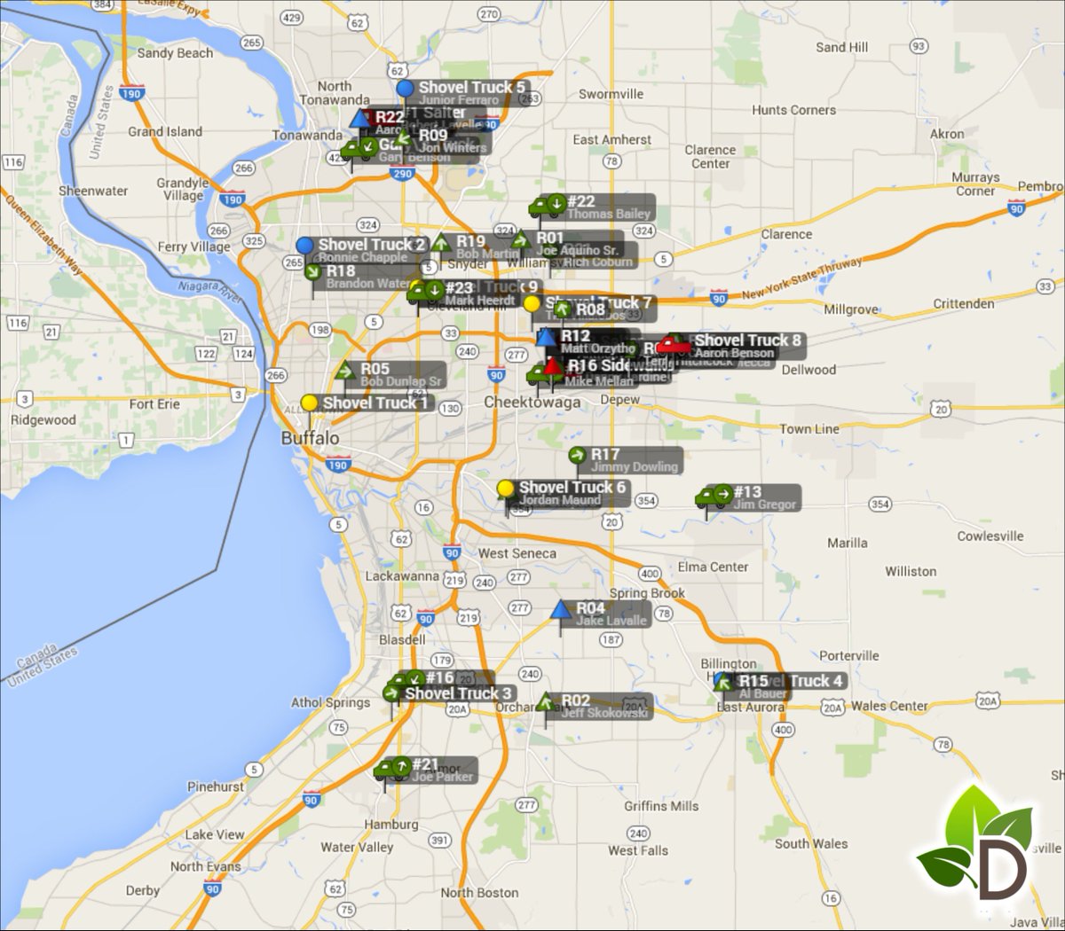 Our crews are out hammering away! Keep in mind that plow operators only plow, a separate crew will service walks.