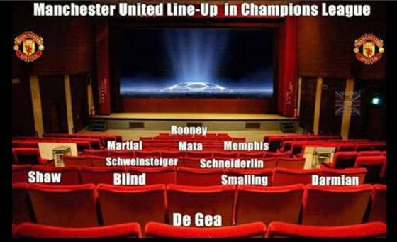 BetBee's tweet photo. BREAKING: Man United's line up for tonight's Champions League game.. https://t.co/hdAQdNrMFu