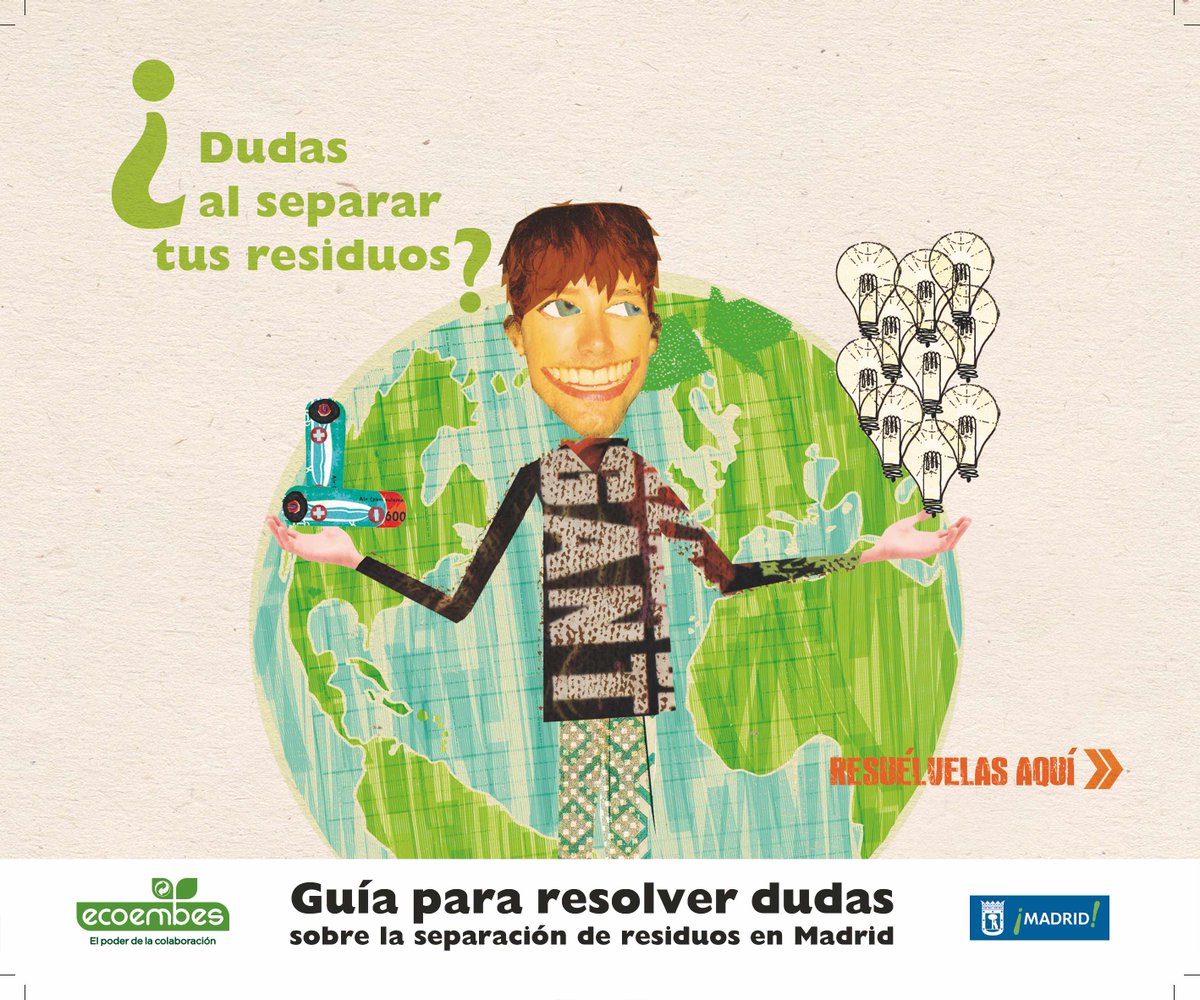 ¿Dudas al separar tus residuos? Ya puedes resolverlas en la guía #MadridRecicla Descárgala: bit.ly/1KkNd5Y
