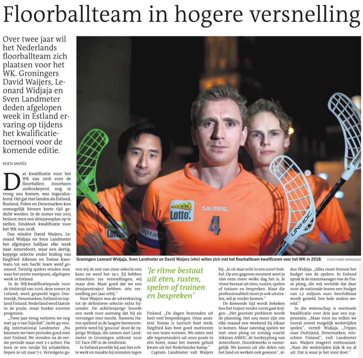 NeFUB's tweet photo. Captain Sven, samen met Leonard (links) en David, teamgenoten bij het Nationaal Team. (Via: Dagblad v/h Noorden) https://t.co/VpkOh98stZ