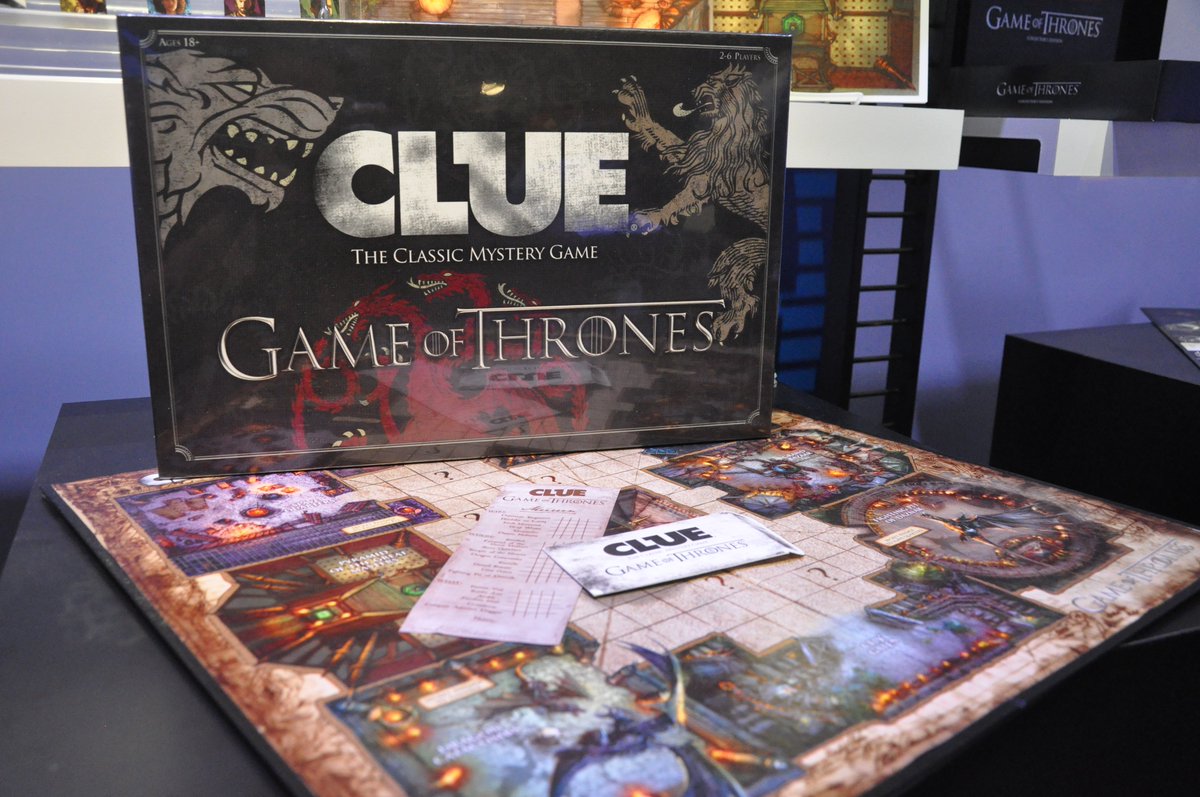 GameOfThrones's tweet photo. Grab your Valyrian Steel. 
Here’s a first look at #GameofThrones Clue by @USAopoly. #toyfair2016 https://t.co/Ov4Psj14Mf