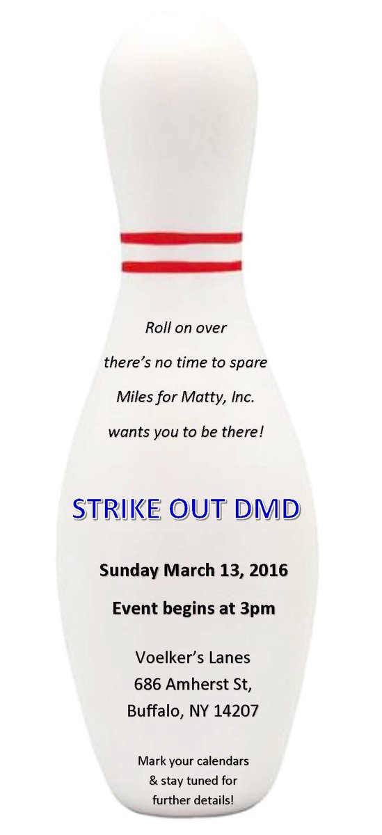 milesformatty's tweet photo. Mark your calendars #StrikeOutDMD is less than a month away! #MilesforMatty #Fundraiser #Buffalo #ConquerTheList https://t.co/WY4ahd7QIa
