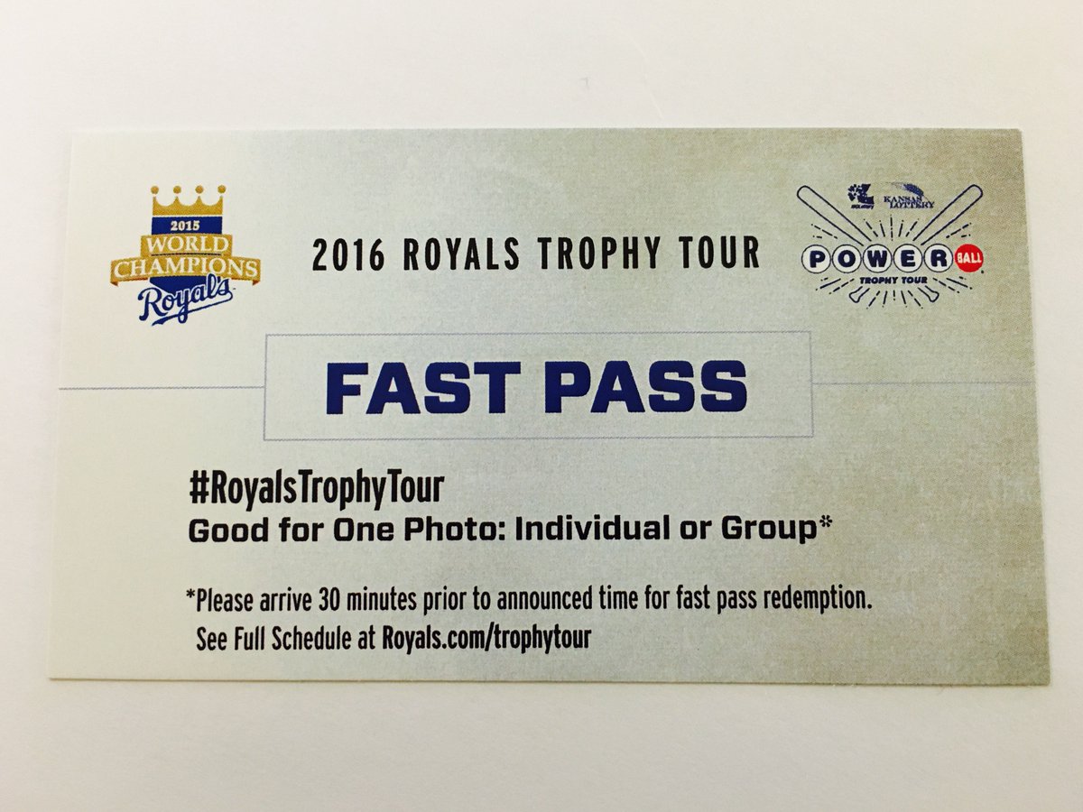 Want a 30-minute head start on the crowd at tomorrow's #RoyalsTrophyTour? RT for a chance at a Fast Pass!