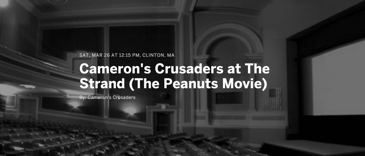 cameronscrusade's tweet photo. Join us @TheStrandTheatr in Clinton MA at 12:15pm on 3/26 for a family-friendly #fundraiser! https://t.co/BKunfjwNyf https://t.co/obDeq0YcYp