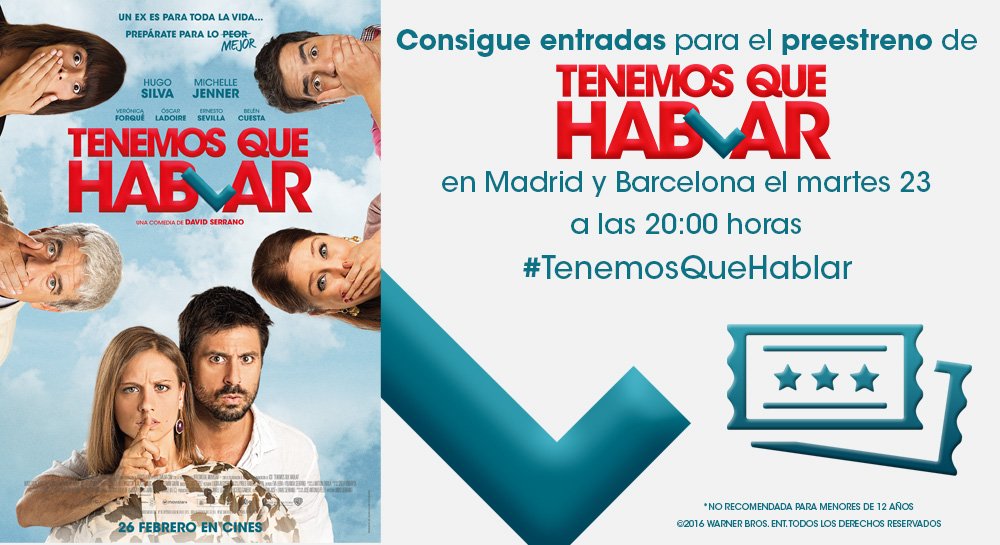 atresmediacine's tweet photo. Concurso: ¿Quieres asistir al preestreno de #TenemosQueHablar en Madrid y Barcelona? https://t.co/DR0cVZPxgA https://t.co/RkrtWaztVY
