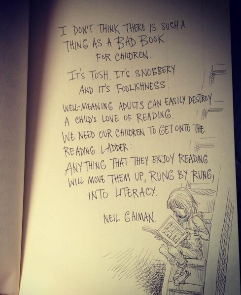 sbutlerbooks's tweet photo. A little piece of wisdom from @neilhimself &amp; our masterful children's laureate, @chrisriddell50.

Yes, yes &amp; yes 👍🏻 https://t.co/9asJdynuRU
