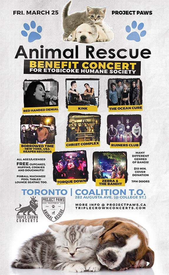 facebook.com/events/9417851… <a href="/rhdband/">Red Handed Denial</a> <a href="/kinktheband/">catherine</a>  <a href="/TheOceanCure/">The Ocean Cure</a> <a href="/ChristComplexx/">Christ Complex</a> +4 more bands! Save Animals!