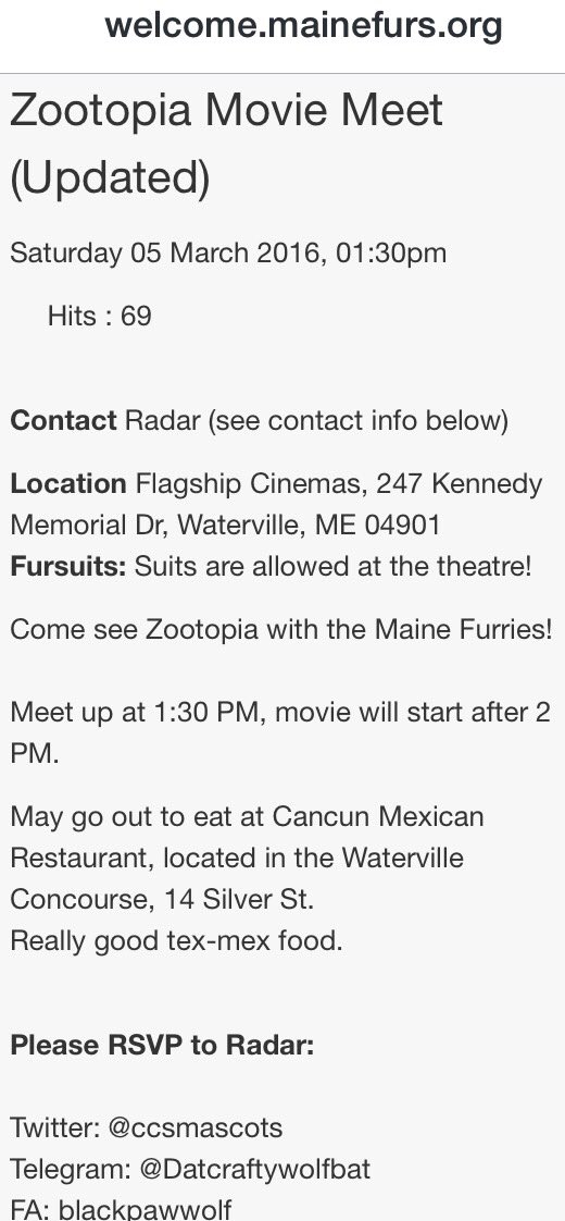 MaineFurs's tweet photo. Update to Zootopia meet

https://t.co/dw3zbExdWG https://t.co/mOkaFJfsdz