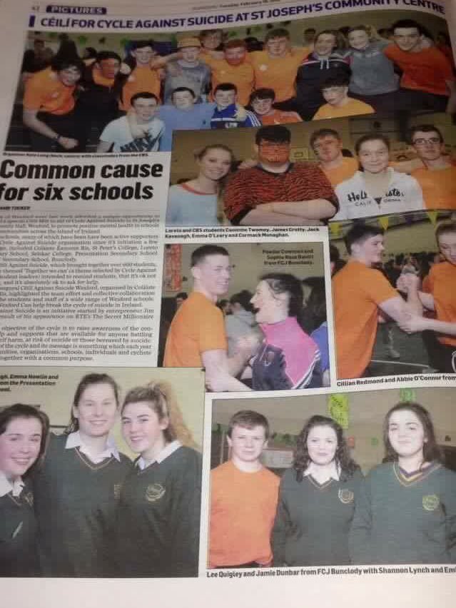 CASuicide's tweet photo. Well done Wexford schools @WexCBS @PresWex - What an amazing Céilí against suicide‼️ #TogetherWeCan #breakthecycle https://t.co/7UEquZ5v3m