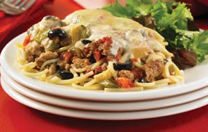 MarcAngeloFoods's tweet photo. Spaghetti al forno: Luscious spaghetti &amp; seasoned Italian sausages sautéed in white wine: https://t.co/oMRuhbtTkO https://t.co/LzUIUx2zGN