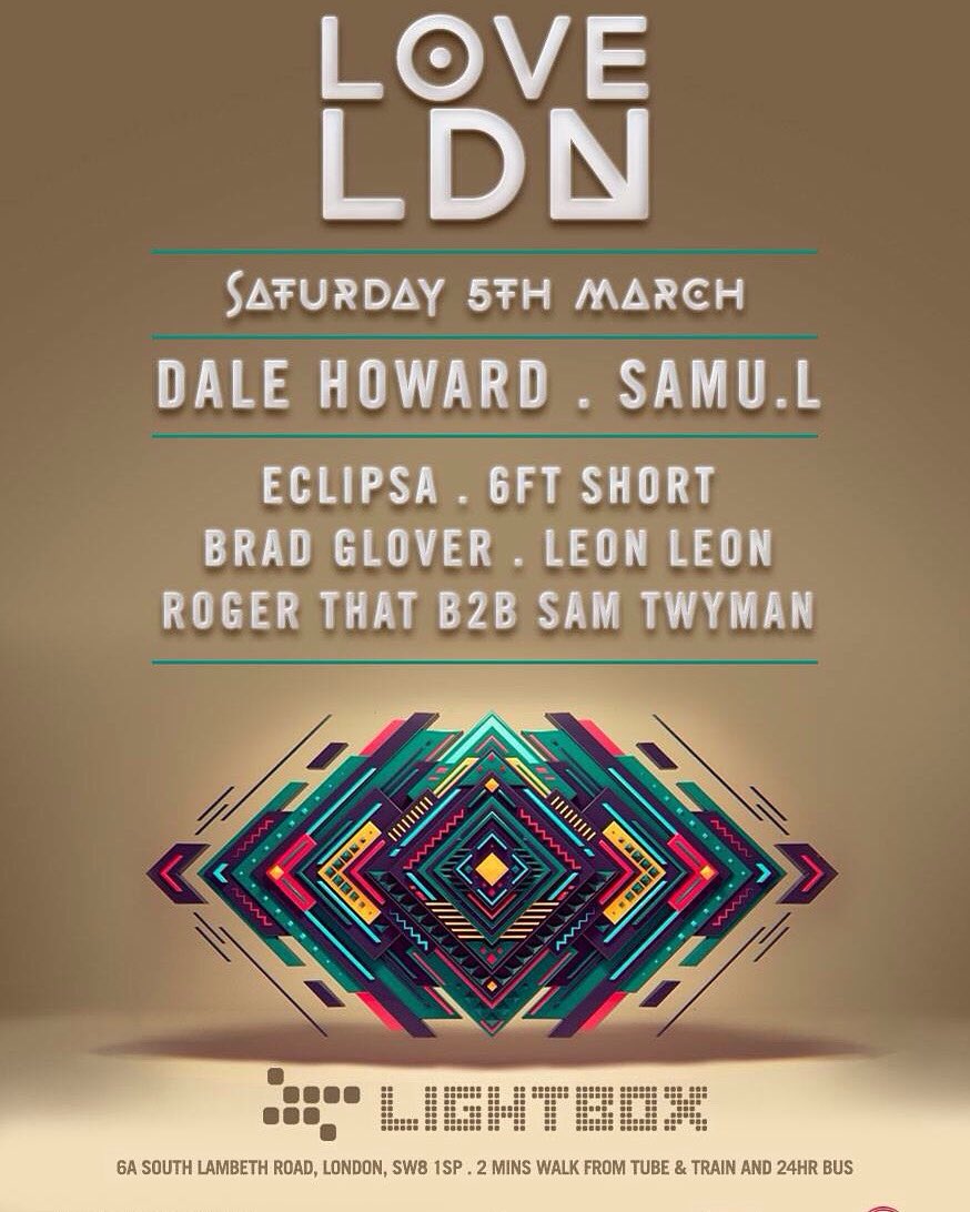 HouseTicketsLDN's tweet photo. @Dale_Howard and @samu_l on March 5th at @Lightbox_  Tickets here - https://t.co/sOhxUawtq3… https://t.co/nVUfMBrFzs
