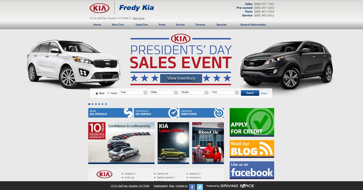 dforceauto's tweet image. Launching #Kia dealer website for Fredy Kia on our #responsive design - fredykia.com