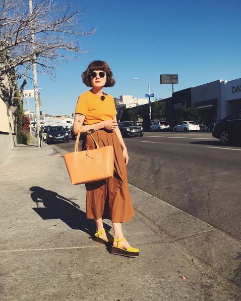 It's 80 degrees in LA today and these colors from <a href="/MNZstore/">Maryam Nassir Zadeh</a> look good in the sunshine!