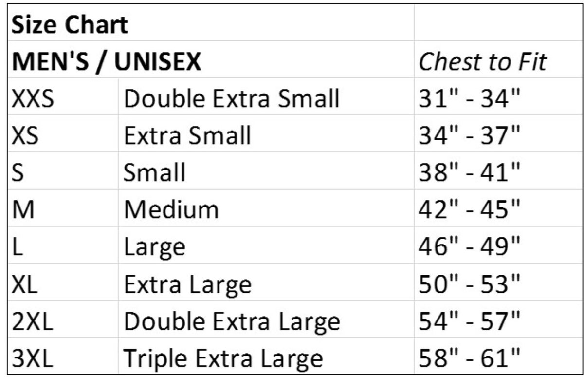 Aaa Size Chart