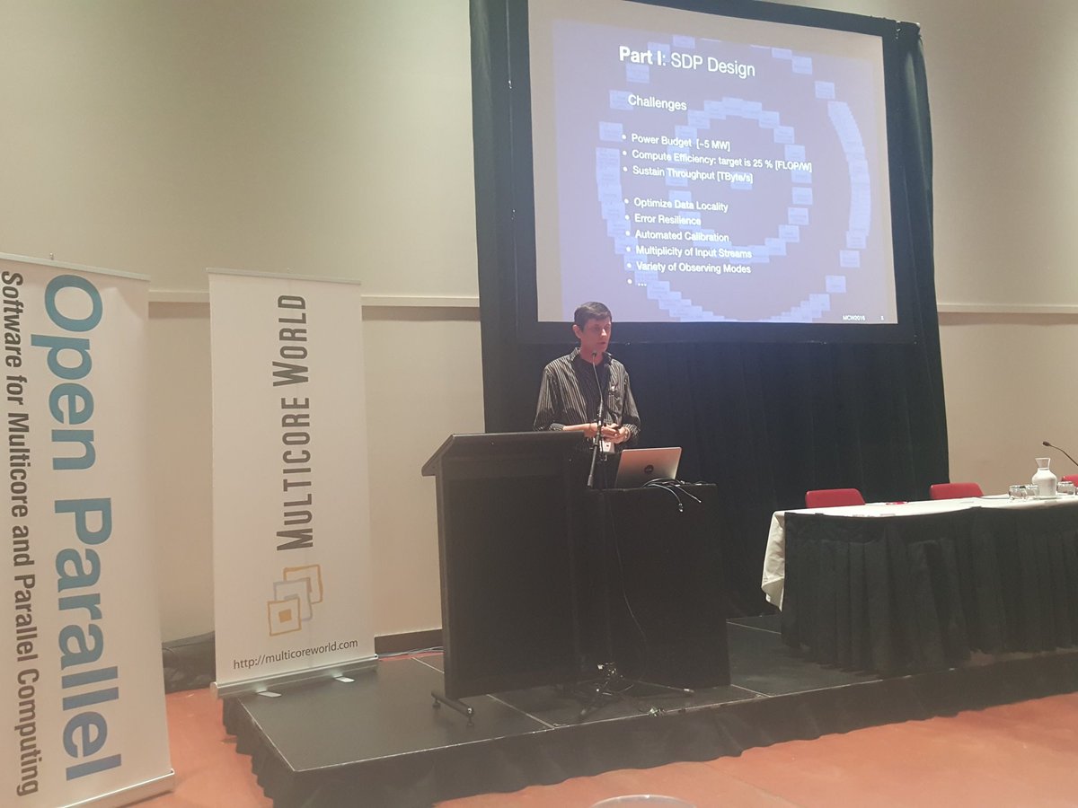 MulticoreWorld's tweet image. Day3 @MulticoreWorld Markus Dolensky @ICRAR &quot;SKA Science Data Processor 
Design in Cloudy Regions&quot; #multicoreworld