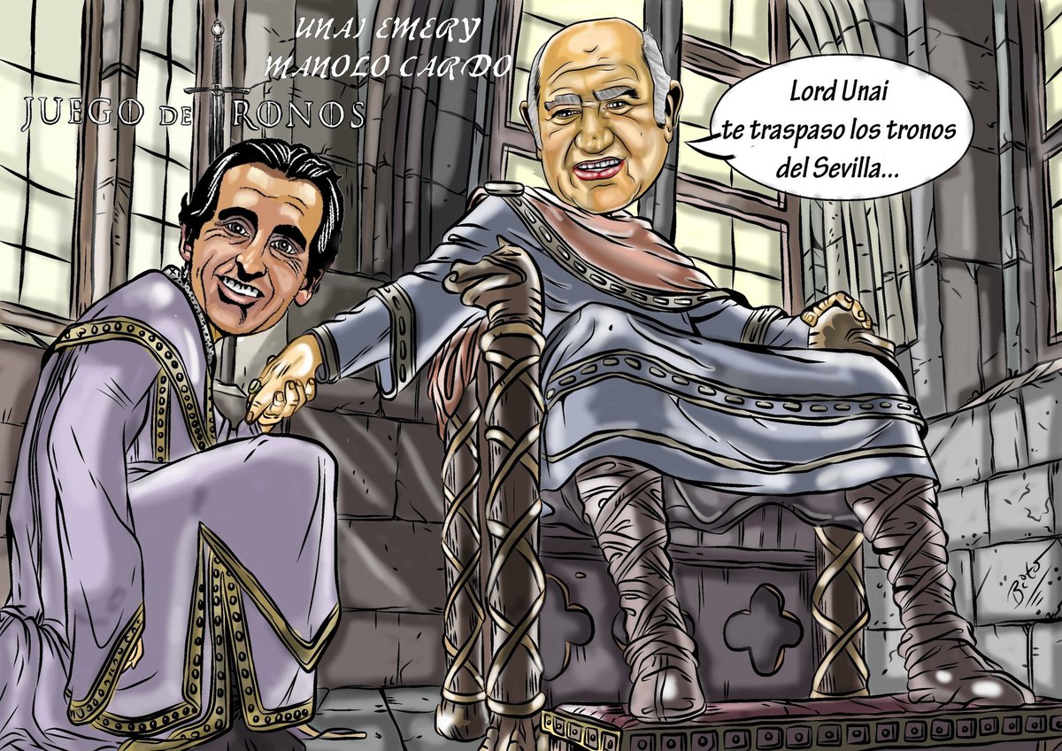 bitocomicsSFC's tweet photo. Un pequeño homenaje a manolo cardo y @UnaiEmery_  y juego de tronos https://t.co/7H50J68J7z