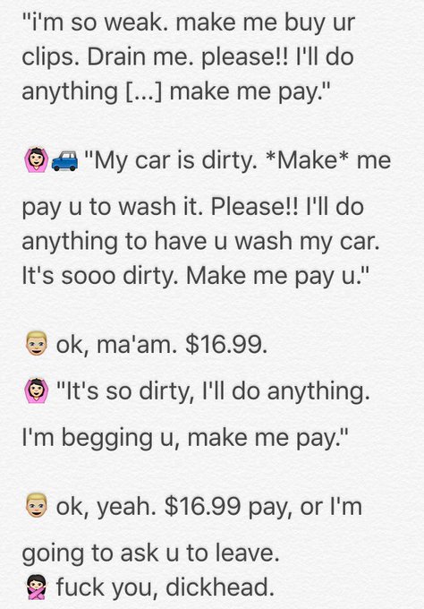 does this work outside the #findom world? I'm at the car wash, about to find out. #makemepay https://t<a href="/tag/findom"class="tags">#findom</a><a href="/tag/makemepay"class="tags"><span>#makemepay</span></a>