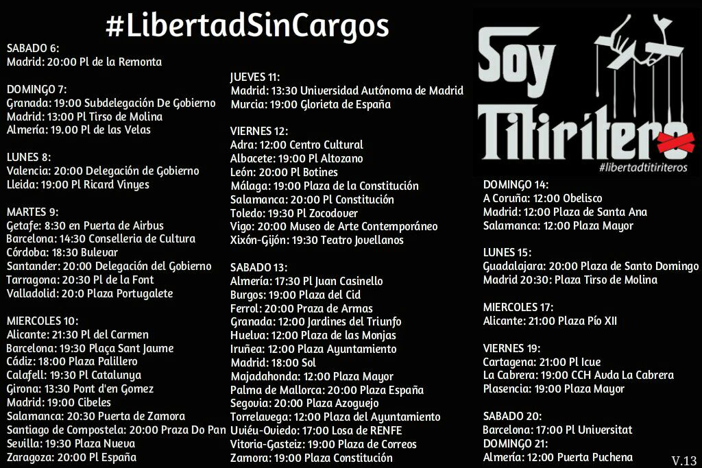 libertadtiteres's tweet photo. [ATENCIÓN] Nueva actualización de hoy martes 16F a las 19h de convocatorias #LibertadTitiriteros
Ya son 41 ciudades! https://t.co/GWFyZHko99