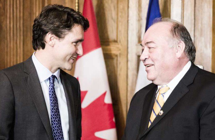 .#NWT preem talks #infrastructure, #taxes &amp; more with <a href="/JustinTrudeau/">Justin Trudeau</a> : norj.ca/2016/02/hydro-… #nwtpoli #canpoli