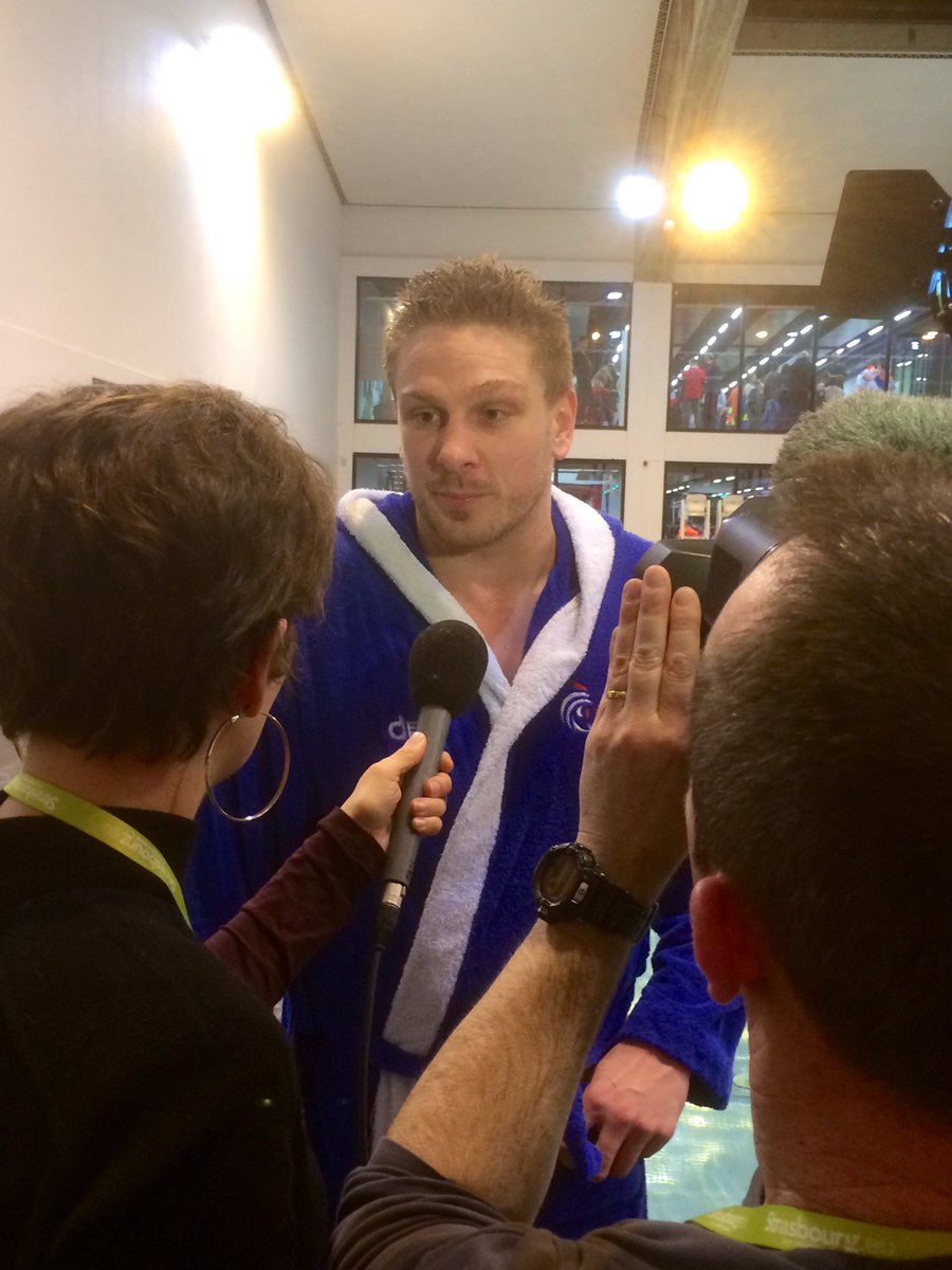 FFNatation's tweet photo. .@blarwitch5 au micro de France 3 Alsace #Interview #WorldLeague #Strasbourg #TeamFrance #Starlocale #dedicace https://t.co/RQ97s2VXGc