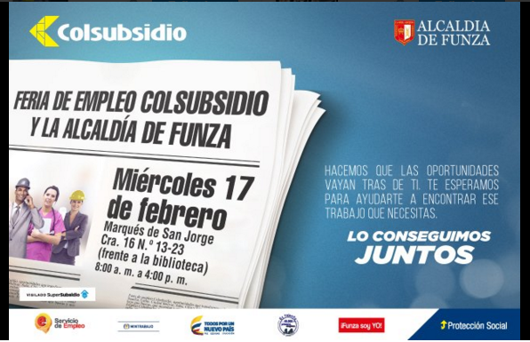 iJobOficial's tweet photo. ¡Atención! #TrabajoSiHay Feria de Empleo en Funza, más de 800 vacantes disponibles. Organiza @Colsubsidio_Ofi https://t.co/nwQt4UEddn