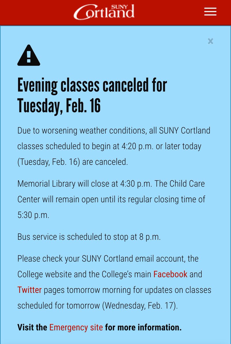 BishopHall16's tweet photo. Classes have been canceled...Travel safely and be aware of slippery conditions! https://t.co/iIVEl7MUZb