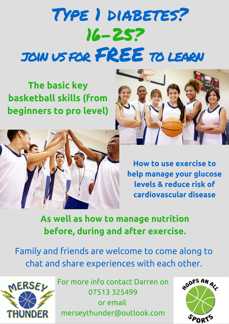 MerseyThunderBC's tweet photo. We are running free basketball sessions for young people aged 16-25, who suffer with type 1 diabetes #seftonhour https://t.co/b7YrQmyaYz