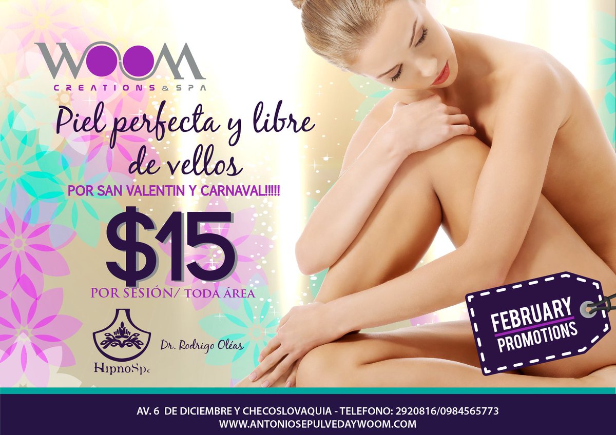 Depilación definitiva a tan solo $15 por sesión #Woom #Quito #Belleza