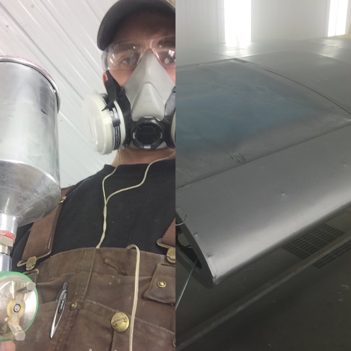 jessolver's tweet image. Good day to lock myself in the paint booth and paint a wing!