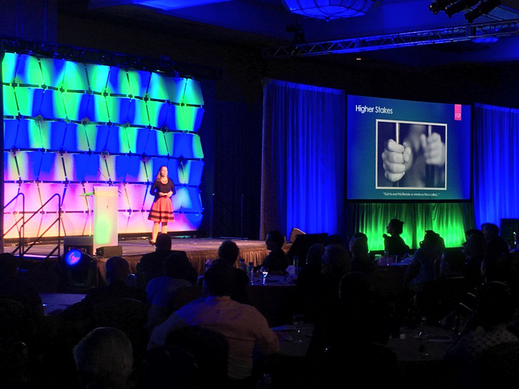 ABABankers's tweet photo. .@NHBANKERS CEO Christiana Thornton tells a moving story of her brother's struggle w/addiction. #HopeCanWin #ABANCCB https://t.co/HbOkziXbgJ