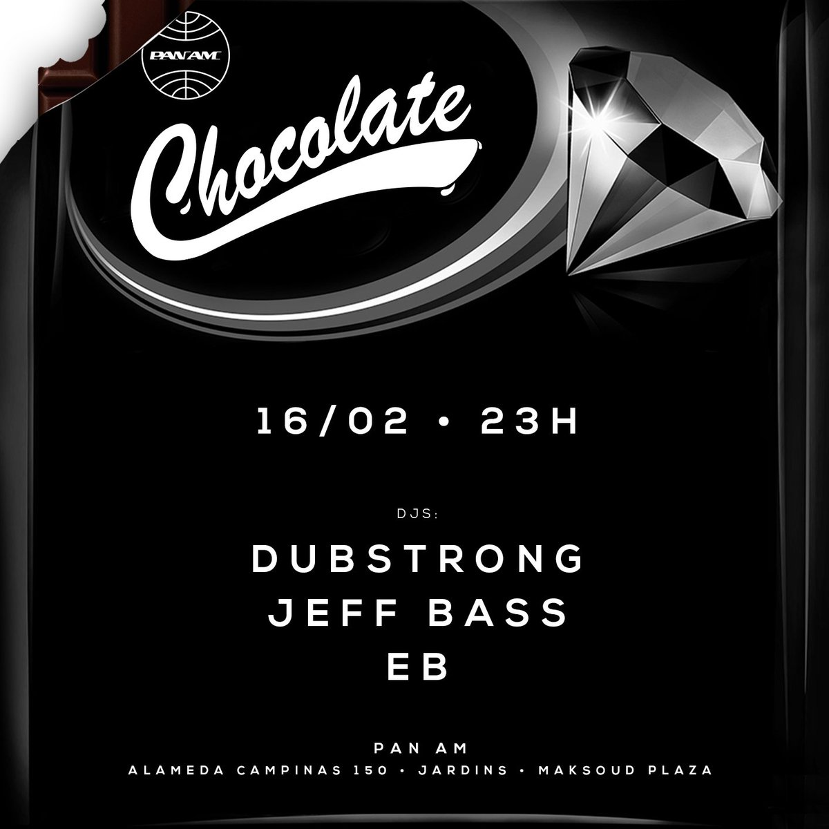 guigochocolate's tweet photo. Logo mais tem Chocolate no @PanAmClub com DJs @dubstrong @djjeffbass e E.B! https://t.co/9G1Yn5JmoO