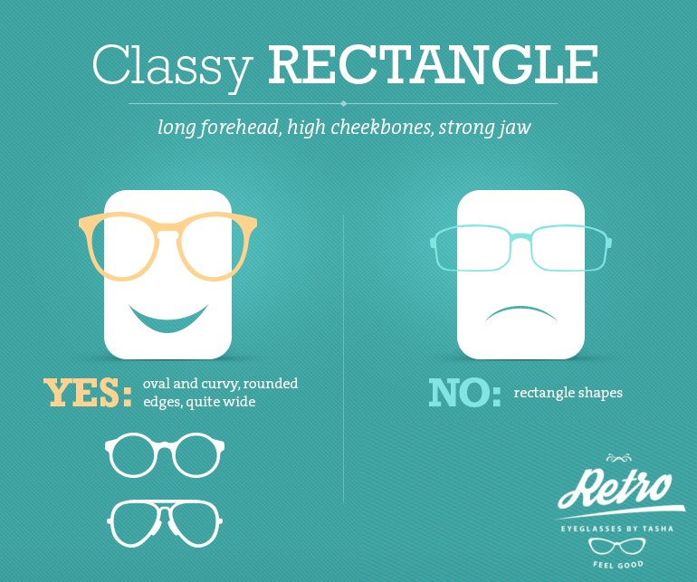 RetroByTasha's tweet image. #FaceShapeGuide for buying eyeglasses #RetroEyeglassesByTasha Do's and Don'ts for classy rectangle faces