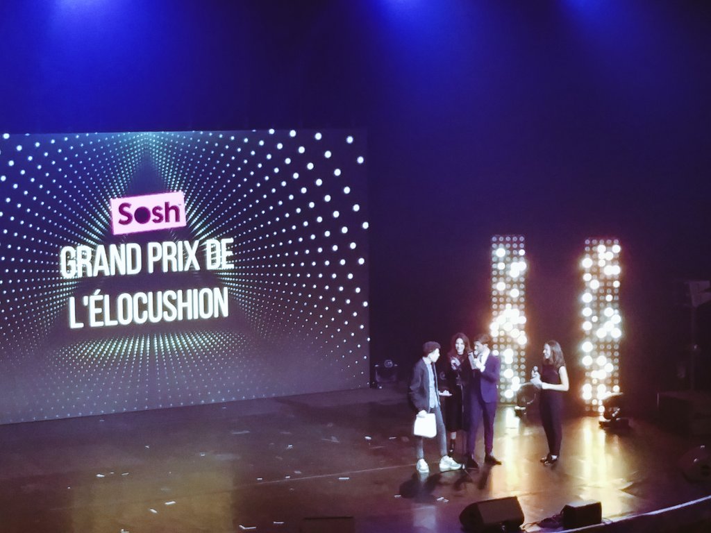 Sosh_fr's tweet photo. Bravo à Jacky, vainqueur du Grand Prix de l'elocuSHion ! #MFA #MFASosh2016 https://t.co/hTY87JBHQi