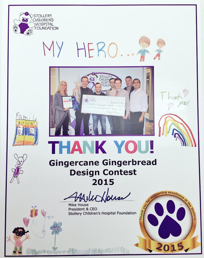 e2associates's tweet photo. Received an amazing Thank you from @StolleryKids for #GingerCane 2015 - We love #BakingaDifference https://t.co/w4inpaQVfE