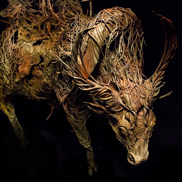 chaperone of ghosts - a 2015 sculpture.                            #animalsculpture #bull ellenjewettsculpture.com