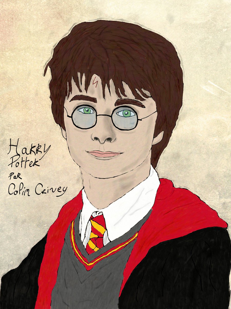 CriveyColin's tweet photo. J'ai passé toute la journée à suivre Harry Potter partout comme un petit chien pour pouvoir dessiner son portrait. https://t.co/ffAmiJxP9Z