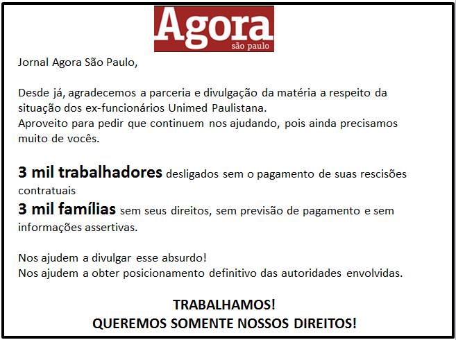 Kmargo16's tweet photo. @agorasp Agradecemos, pela parceria, divulgação e excelente atendimento.
#TRTpagafuncionarioUP https://t.co/1Bz32oDtGH