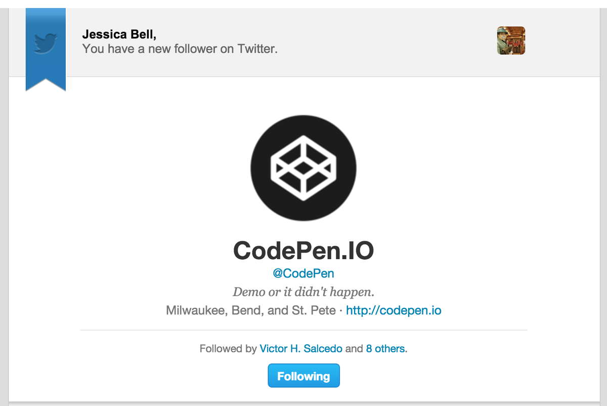 SirJesstheBrave's tweet image. NBD or anything... @CodePen follows me....😎 #devGoals #noobDev