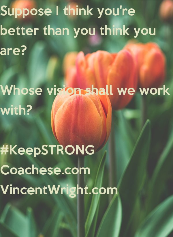Coachese1's tweet image. Suppose I think you're better than you think you are? Whose vision shall we work with? #Perspective #Coaching