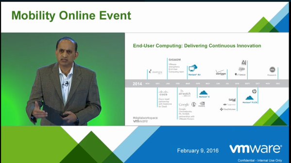 VMware's tweet photo. VSAN 6.2, Workspace ONE, vRealize Suite 7 and more! Watch the launch replays on-demand now: https://t.co/EfDnGe09yM https://t.co/LHu5KJaT21